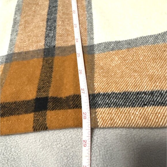 Shein Curve 2XL Beige & Brown Plaid Button-Up Lightweight Shacket Coat With Pock - Picture 5 of 5